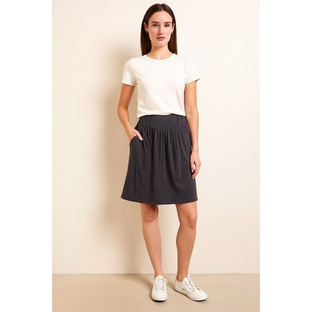 J.Crew Gray Cotton Modal A-Line Skirt with Pockets Women’s Large